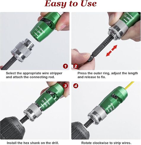 Wire Stripper for Drill, 2024 Upgraded Wire Stripper Tool & Wire Twister Electrician Tool, Automatic Wire Stripper Connector Toolbox, Wire Stripper Rotating Wire Stripping Twisting Tool (5PCS) in Saudi Arabia