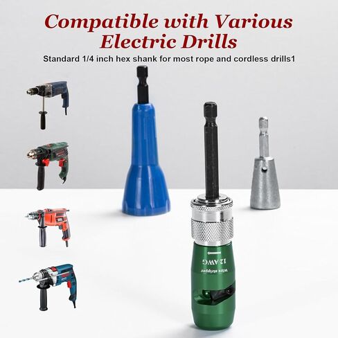 Wire Stripper for Drill, 2024 Upgraded Wire Stripper Tool & Wire Twister Electrician Tool, Automatic Wire Stripper Connector Toolbox, Wire Stripper Rotating Wire Stripping Twisting Tool (5PCS) in Saudi Arabia
