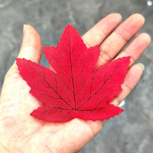 Ecuupas 100Pcs Fall Artificial Maple Bright Yellow Artificial Leaves Autumn Fake Maple Lifelike Artificial Thanksgiving Day Autumn Leaf Decorations Wedding Party Props Party Table Decor Crafts(Yellow) in Saudi Arabia