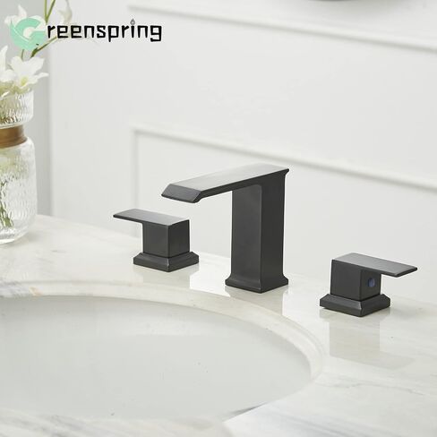 ماتي الأسود الحمام صنبور الشلال مقبض واحد ثقب واحد بالوعة الحمام صنبور مع المنبثقة استنزاف سطح جبل حمام الحنفية الحديثة التجارية مع غطاء لوحة in Kuwait