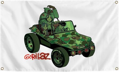 Generic Virtual Band Gorrrrillaz Urban Hip Hop Automobile Music Tapestries 3×5FT Hotels Homestay Study Union in Saudi Arabia