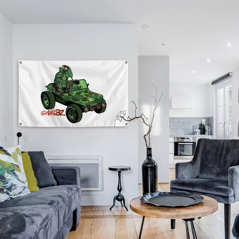Generic Virtual Band Gorrrrillaz Urban Hip Hop Automobile Music Tapestries 3×5FT Hotels Homestay Study Union in Saudi Arabia