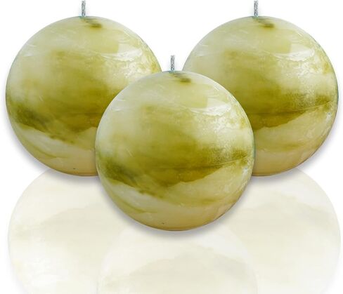 Tie-dye Turquoise Rustic Ball Pillar Candles-3 Inch Unscented Round Candles for Wedding Decoration, Celebrations, Holiday Candles, and Home Decor - Set of 3 Paraffin Sphere Candles in Kuwait