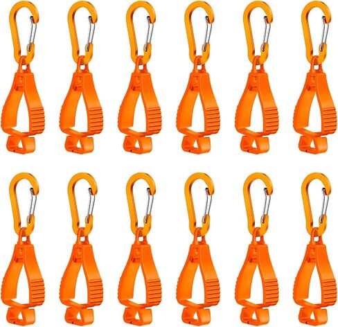 6 Pieces Glove Grabber Clip Holder Work Safety Keeper Clamp Catcher for Belt Loop Guard Worker (Orange) in Saudi Arabia