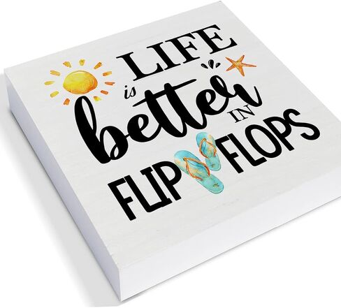 Summer Beach Wood Box Sign Desk Decor Good Times and Tan Lines Wood Block Sign Decor for Home Cabin Beach House Outdoor Shelf Wall in Saudi Arabia