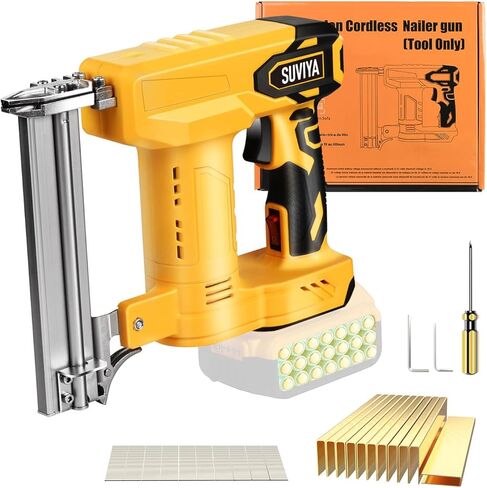 Cordless Nail Gun Compatible with Dewalt 20V MAX Battery, 18GA 5/8 to 1-1/4 Inch, 2 in 1 Brad Nailer/Narrow Crown Stapler, Brushless Motor, Lightweight for Home Improvement DIY and Woodworking in Kuwait