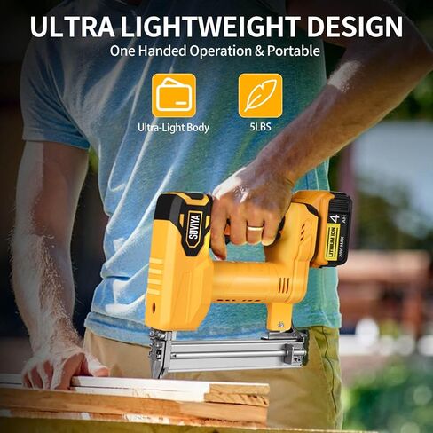 Cordless Nail Gun Compatible with Dewalt 20V MAX Battery, 18GA 5/8 to 1-1/4 Inch, 2 in 1 Brad Nailer/Narrow Crown Stapler, Brushless Motor, Lightweight for Home Improvement DIY and Woodworking in Kuwait