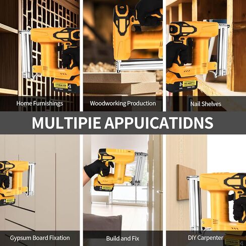 Cordless Nail Gun Compatible with Dewalt 20V MAX Battery, 18GA 5/8 to 1-1/4 Inch, 2 in 1 Brad Nailer/Narrow Crown Stapler, Brushless Motor, Lightweight for Home Improvement DIY and Woodworking in Kuwait