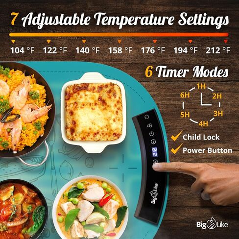 Silicone Warming Mat for Food - Full Surface Heating Food Warming Mat Round, Electric Warming Trays Buffets, Party, Rollable & Portable Electric Warming Tray, Food Warmer Mat to Keep Food Warm in Saudi Arabia