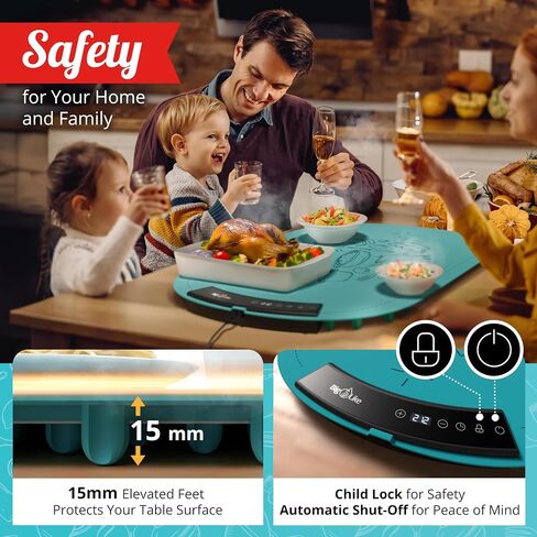 Silicone Warming Mat for Food - Full Surface Heating Food Warming Mat Round, Electric Warming Trays Buffets, Party, Rollable & Portable Electric Warming Tray, Food Warmer Mat to Keep Food Warm in Saudi Arabia