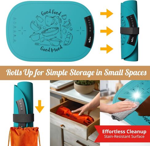 Silicone Warming Mat for Food - Full Surface Heating Food Warming Mat Round, Electric Warming Trays Buffets, Party, Rollable & Portable Electric Warming Tray, Food Warmer Mat to Keep Food Warm in Saudi Arabia