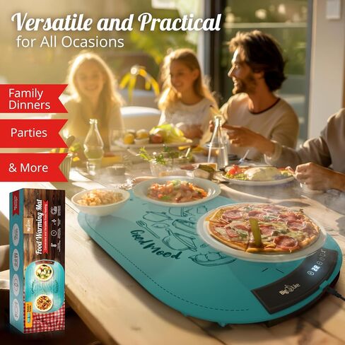 Silicone Warming Mat for Food - Full Surface Heating Food Warming Mat Round, Electric Warming Trays Buffets, Party, Rollable & Portable Electric Warming Tray, Food Warmer Mat to Keep Food Warm in Saudi Arabia