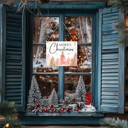 لافتة معلقة لديكورات عيد الميلاد المجيد باللون الوردي، لافتة شجرة عيد الميلاد لمنزل المزرعة، ديكورات جدارية للباب الأمامي، هدايا السنة الجديدة، لوازم احتفالات عيد الميلاد الشتوي-J09 in Kuwait