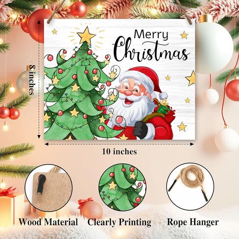 Pink Merry Christmas Decorations Hanging Sign, Farmhouse Christmas Tree Sign Front Door Wall Decorations, New Year Gifts, Winter Xmas Festive Supplies decor-J09 in Saudi Arabia