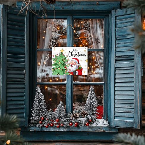 Pink Merry Christmas Decorations Hanging Sign, Farmhouse Christmas Tree Sign Front Door Wall Decorations, New Year Gifts, Winter Xmas Festive Supplies decor-J09 in Saudi Arabia