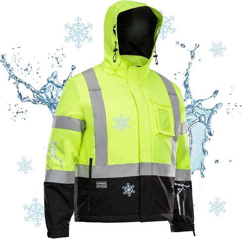 سترات عاكسة للضوء من Toolant، معطف أمان Hi Vis للرجال - مقاوم للماء، معزول - مثالي للعمل والبناء in Saudi Arabia