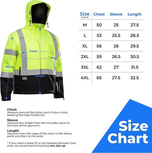 سترات عاكسة للضوء من Toolant، معطف أمان Hi Vis للرجال - مقاوم للماء، معزول - مثالي للعمل والبناء in Saudi Arabia