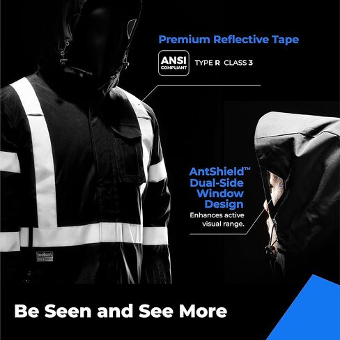 سترات عاكسة للضوء من Toolant، معطف أمان Hi Vis للرجال - مقاوم للماء، معزول - مثالي للعمل والبناء in Kuwait