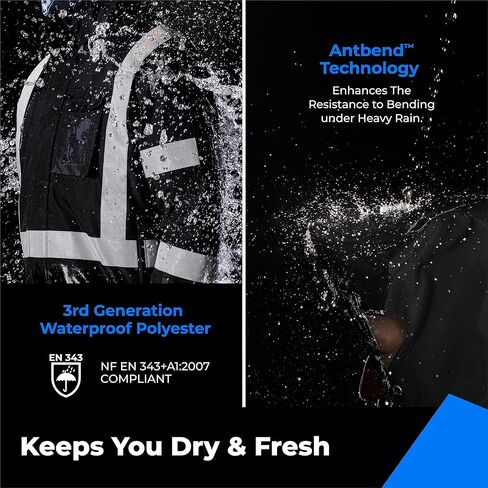 سترات عاكسة للضوء من Toolant، معطف أمان Hi Vis للرجال - مقاوم للماء، معزول - مثالي للعمل والبناء in Kuwait