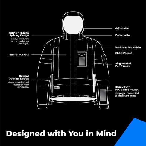 سترات عاكسة للضوء من Toolant، معطف أمان Hi Vis للرجال - مقاوم للماء، معزول - مثالي للعمل والبناء in Kuwait