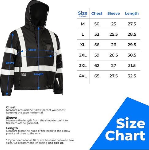سترات عاكسة للضوء من Toolant، معطف أمان Hi Vis للرجال - مقاوم للماء، معزول - مثالي للعمل والبناء in Kuwait