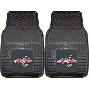 FANMATS 10563 Washington Capitals 2-Piece Heavy Duty Vinyl Car Mat Set, Front Row Floor Mats, All Weather Protection, Universal Fit, Deep Resevoir Design