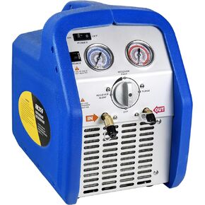 AC Refrigerant Recovery Machine Unit for Recycling Liquid and Vapor Refrigerant, Portable Refrigerant Recycle Tool for Automotive Air Conditioner and Household HVAC, 3/4HP Oil-Less Compressor