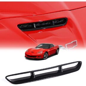 Car Hood Vents Compatible with Chevy Corvette C6 2005-2013, Hood Scoop Body Kit, Engine Hood Air Outlet Vent Moulding Cover Trim Accessories (carbon fiber pattern)
