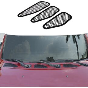 Hood Air Vent Cover Compatible with Toyot@ FJ Cruiser 2007-2021, Engine Vent Protection Cover, Auto Exterior Hood Air Vent Trim Cover Accessories, 3PCS (Black)