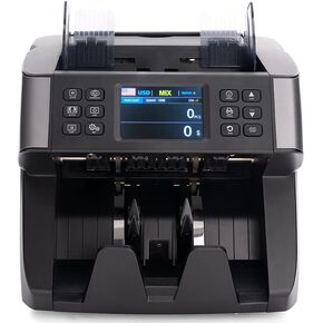 PRO 6500 Money Counter Machine Mixed Bill Denomination, Professional Value Counting, Cash Currency Count, Counterfeit Detector, Serial Number Reader