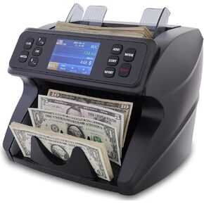 DETECK DT600C Money Counter Machine Mixed Denomination, Multi Currency Bank Grade Bill Counter Machine, Serial Nb, 2CIS/UV/MG Counterfeit Detection, Cash Counter, Value Counting & Print