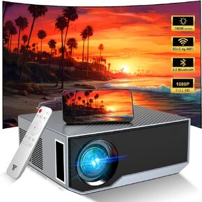 Projector with WiFi and Bluetooth, 16000L Portable Projectors, Outdoor Projector Support Native 1080P Video Movie Projector for Home Theater, Compatible with iOS & Android Phone, PC, HDMI,VGA,USB,AV in Kuwait