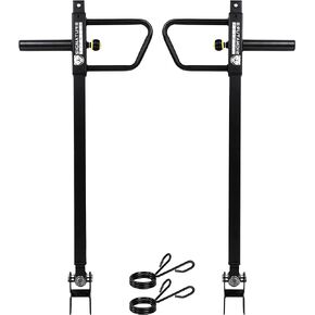 Signature Fitness Adjustable Lever Arms, Rated 600 LB Per Arm, Fits 2'' x 2'', 3'' x 2'', 3'' x 3'' Racks, Black, Pair