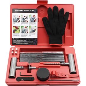 Tire Repair Kit, 34pcs Tire Patch Kit with Plugs to Fix Punctures and Plug Flats for Car, Motorcycle, Truck, Tractor, Trailer, RV, ATV, ARB
