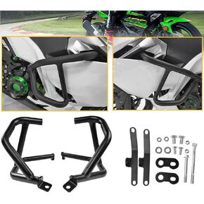 Lorababer Motorcycle Ninja400 Ninja250 Black Steel Highway Bumper Protector Engine Guard Crash Bar Frame Guard Falling Protection compatible with K.awasaki Ninja 400 250 2018-2023