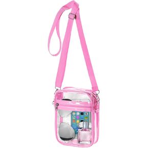 WJCD Clear Bag Stadium Approved PVC Concert Clear Purse Clear Crossbody Purse Bag clear bags for women,With front pocket