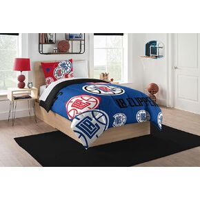 Northwest NBA Los Angeles Clippers Unisex-Adult Comforter and Sham Set, Twin, Hexagon