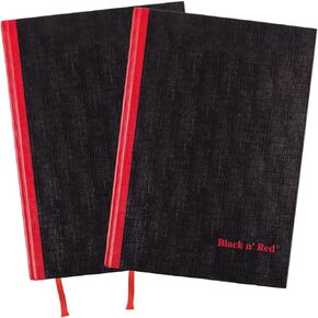 Black n' Red Notebook, Business Journal, 8-1/4"x 5-7/8", 96 Sheets, Ruled, Optik Paper, Hardcover, Casebound, Black (E66857)