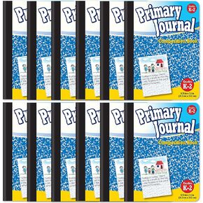 Better Office Products Primary Journal, Hardcover, Primary Composition Book Notebook - Grades K-2, 100 Sheet, One Subject, 9.75" x 7.5", Blue Cover-12 Pack