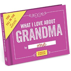 Knock Knock What I Love about Grandma Fill in the Love Book Fill-in-the-Blank Gift Journal, 4.5 x 3.25-inches
