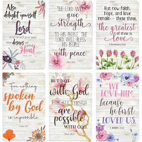 Juvale 6 Pack Prayer Journals for Women - 5x8 Christian Notebooks Bulk with Inspirational Bible Verse Scripture (Floral Designed, 80 Pages)