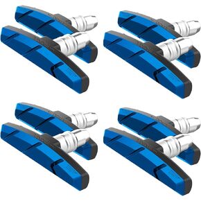 Alritz Bike Brake Pads Set, 4 Pairs Road Mountain Bicycle V-Brake Blocks Shoes with Hex Nut and Shims, No Noise No Skid, 70mm