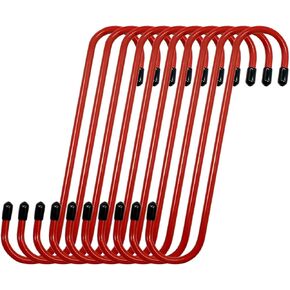 C Q CHANG QI 10 pcs Brake Caliper Hanger Hooks - with Rubber Tips for Automotive Work on Brake Axle and Suspesion Systems, Durable Steel, Red Powder Coated Brake Caliper Hanger Hooks (10PC)