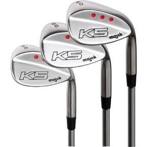 Majek Golf Senior Men's Complete Wedge Set: 52° Gap Wedge (GW), 56° Sand Wedge (SW), 60° Lob Wedge (LW) Right Handed Senior Flex Steel Shaft