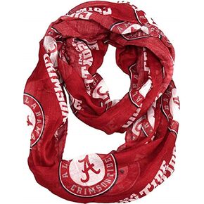 Littlearth NCAA Alabama Crimson Tide Sheer Infinity Scarf, Team Color, 70" x 25"