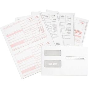 2024 1099 INT 4 Part Interest Tax Forms Kit, 25 Laser Form Bundle of 1099 Interest Forms (2024), Compatible with QuickBooks and Accounting Software, 25 Self Seal Envelopes Included