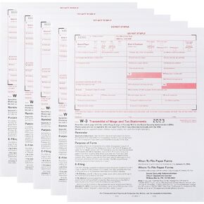 نموذج إحالة الضرائب W-3 2023، حزمة من 10 نماذج ليزر ملخص لتحويل بيانات الأجور والضرائب، معتمدة من W3 IRS، نماذج W-3 مصممة لبرنامج QuickBooks وبرامج المحاسبة W-3 2023