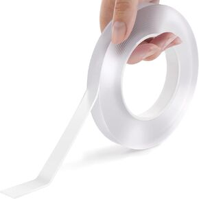 Double Sided Tape Heavy Duty, Multipurpose-Reusable Adhesive mounting Picture Hanging Strip DIY Nano Tape for Wall Heavy Tape, （S-0.07 in*0.6 in*10 Feet）