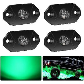 4wdking أضواء الصخور أدى الأبيض، 2 القرون ip68 للماء underbody توهج تريل تلاعب مصباح أدى أضواء النيون لشاحنة جيب قبالة الطريق شاحنة سيارة قارب atv suv دراجة نارية