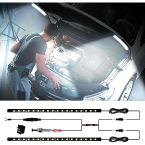 Under Hood Light Under Hood Led Light Kit for Car Engine Bay Led Light kit Car Hood Work Lights Inspection Lights with Automatic On/Off, Universal Fits Any Vehicle 12V 1Set